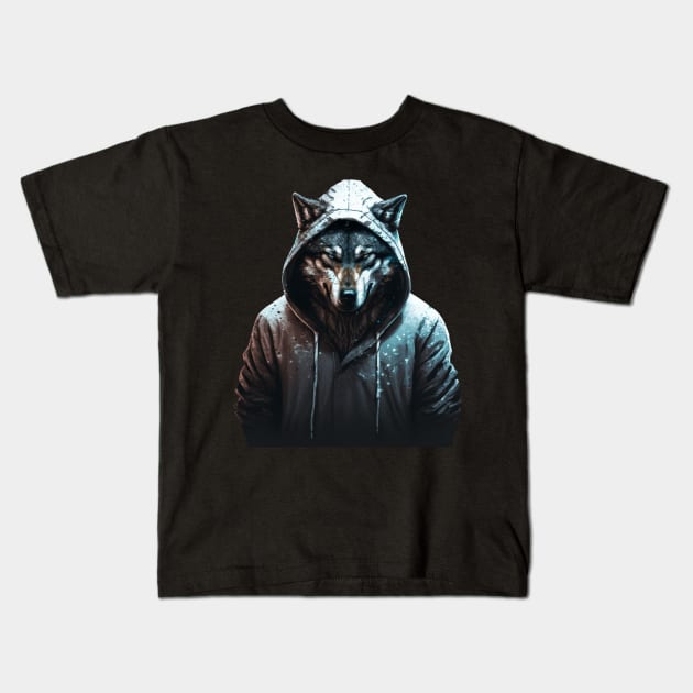 An Anthropomorphic Stylish Wolf Kids T-Shirt by gibah